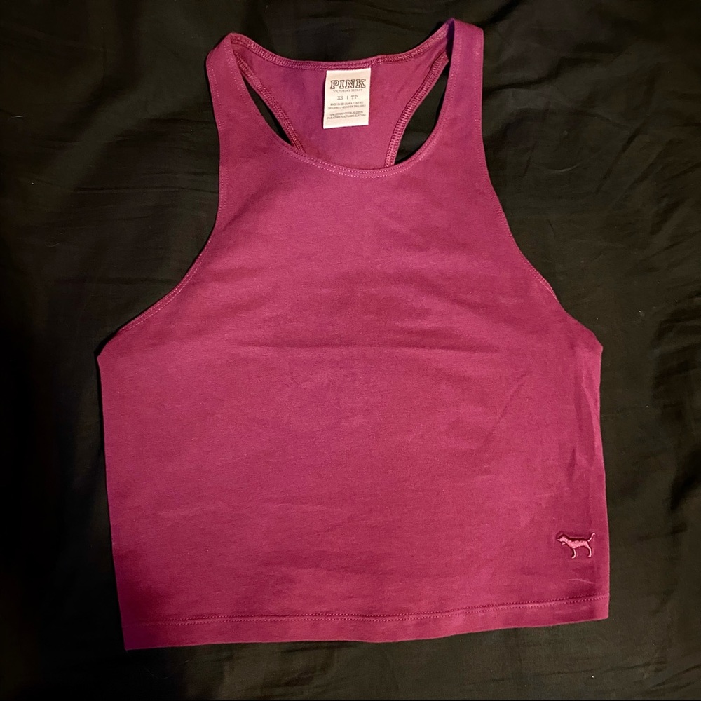 VS Pink Victoria's Secret Black Orchid Racerback Crop Tank size extra small xs